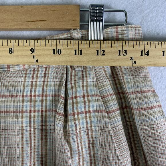 VTG Lands End Womens Plaid Skirt Sz S/M Academia Preppy Countryside Cotton Linen - Picture 7 of 12